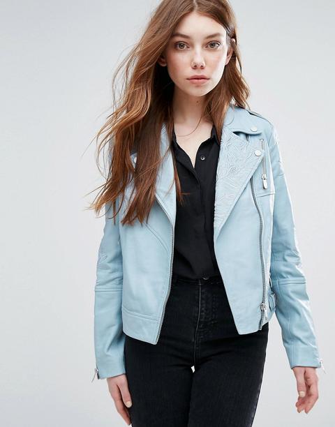 Chaqueta Biker Bordada De Urbancode