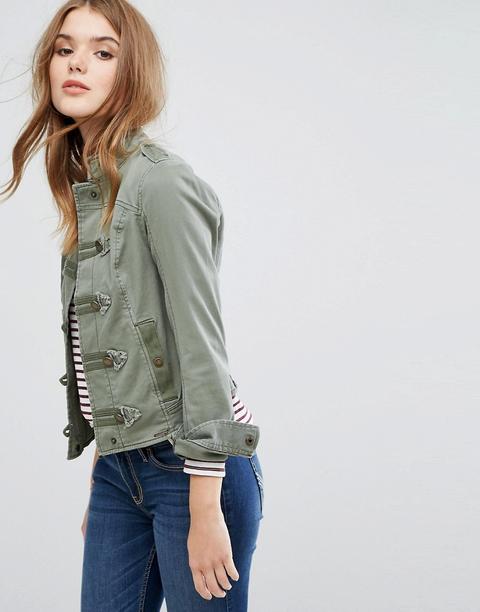 Cazadora Bomber Estilo Militar De Hollister