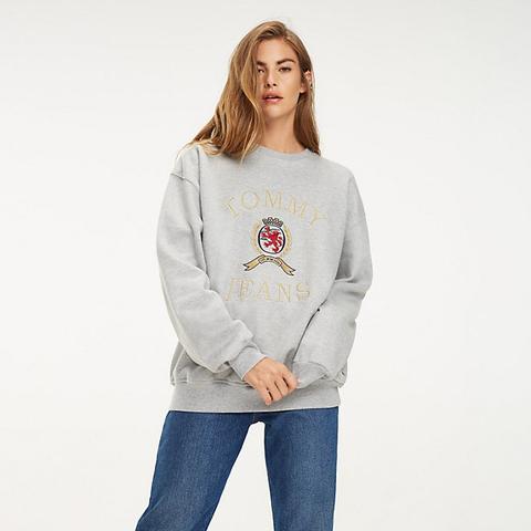 Sudadera De Cuello Redondo Con Escudo