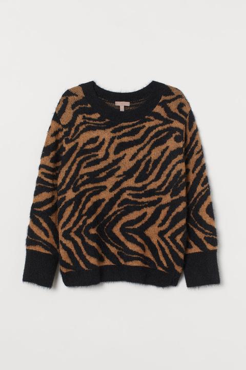 H & M+ Jersey En Jacquard - Beis