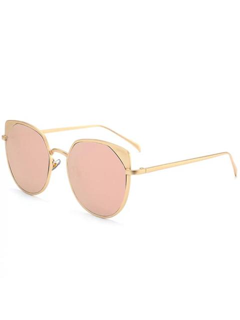 Metal Cat Eye Reflective Mirrored Sunglasses