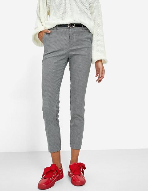 Pantaloni Stampati Con Cintura Bianco