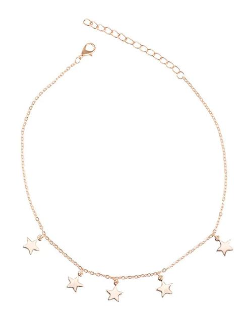 Collana Di Clavicola A Catena Con Motivo A Stella Silver Golden