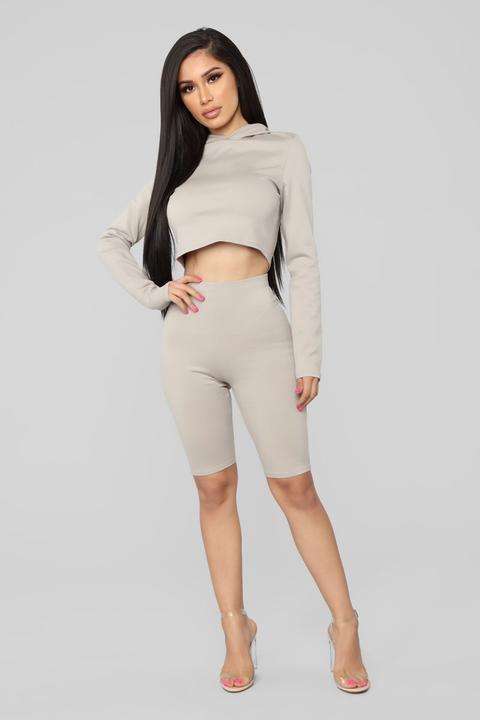 Leyla Long Sleeve Lounge Set - Grey