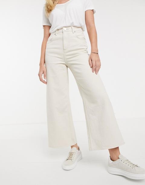 Vaqueros De Pernera Ancha En Blanco Hueso De Asos Design Premium