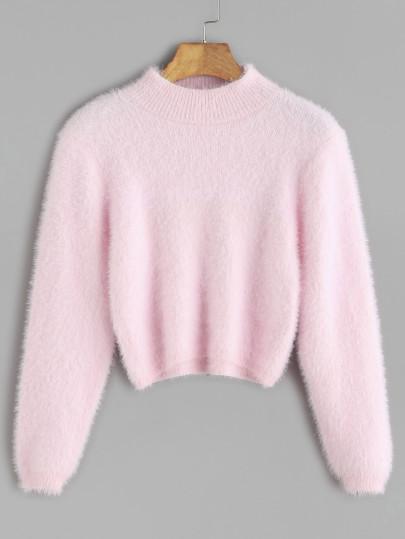 Maglione Ritagliato Girocollo Rosa