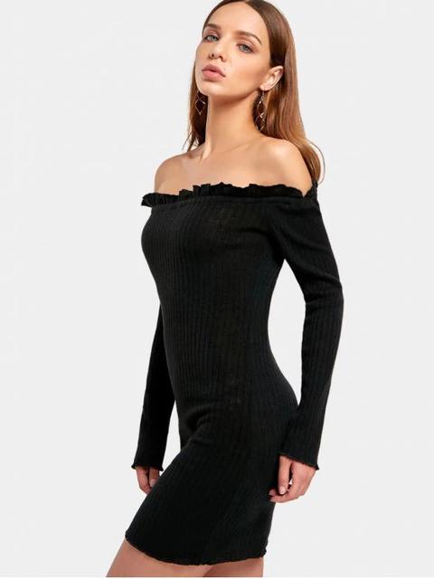 Off The Shoulder Mini Fitted Dress