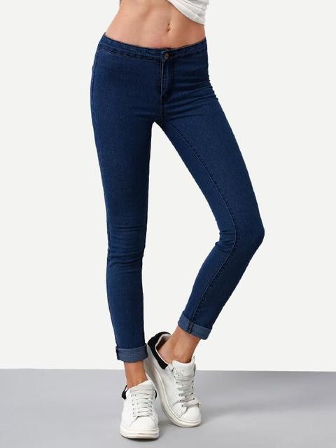 Low Back Jeans Skinny - Navy