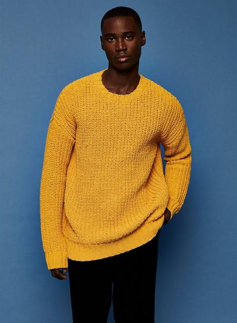 Yellow Chenille Knitted Jumper