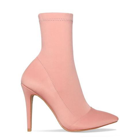 Tegan Blush Lycra Pointed Toe Ankle Boots