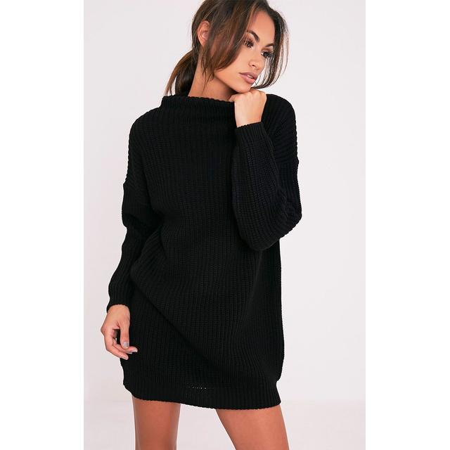 knitted black jumper dress