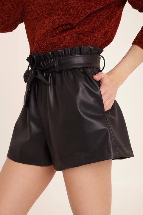 Shorts Ecopelle Con Cintura