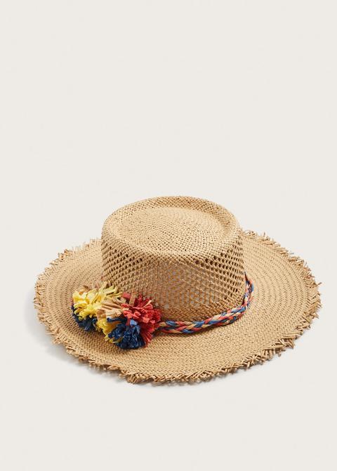 Sombrero Paja Flores