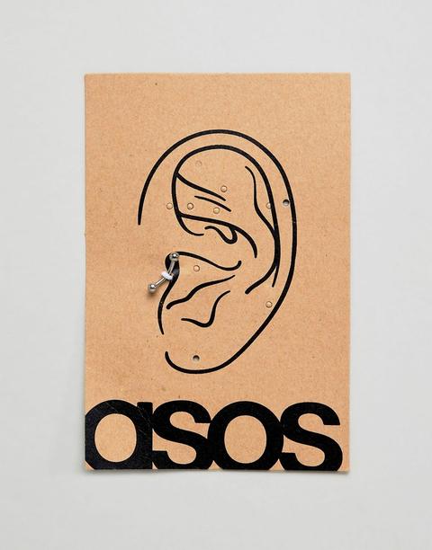 Asos Design - Piercing Trago In Acciaio Inossidabile - Argento