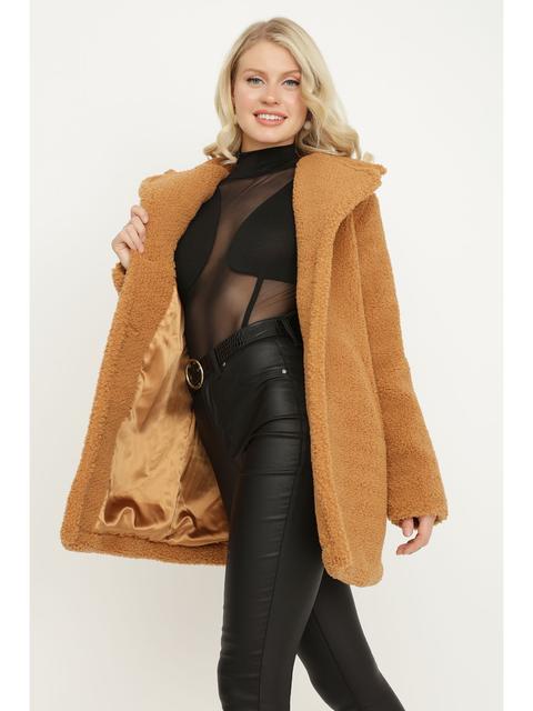 Toffee Longline Teddy Borg Coat