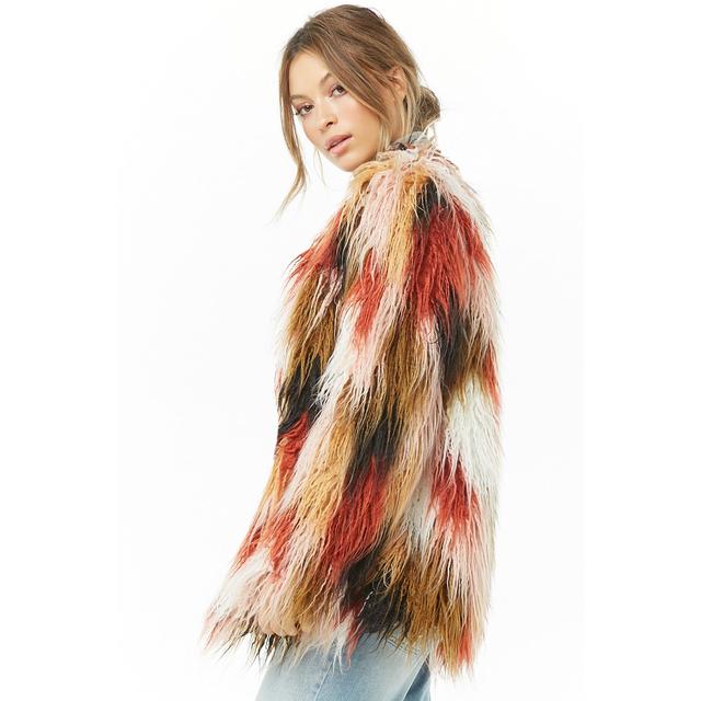 Forever 21 multicolor shop faux fur coat