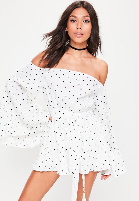 missguided polka dot playsuit