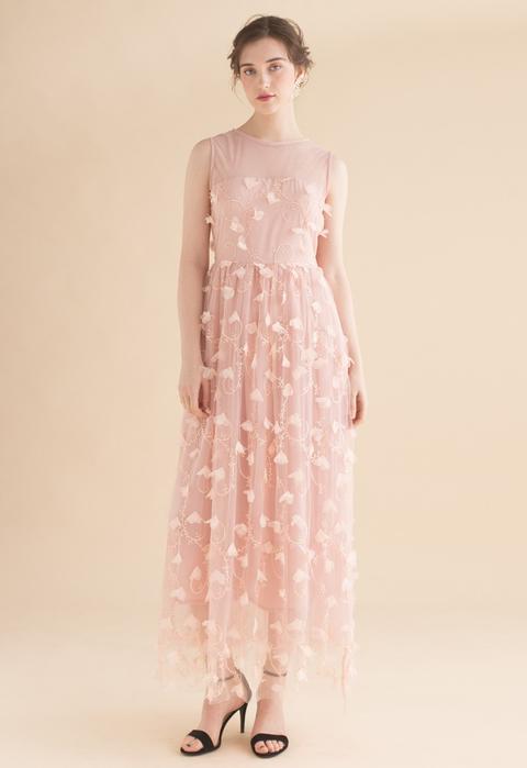 Florescent Dreams Sleeveless Mesh Dress In Pink