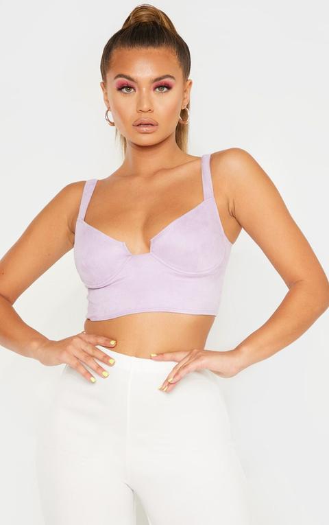 Lilac Suedette Crop Top