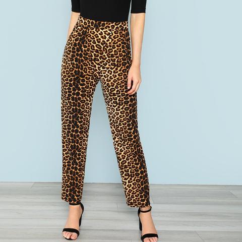 Pantaloni Con Stampa Leopardo