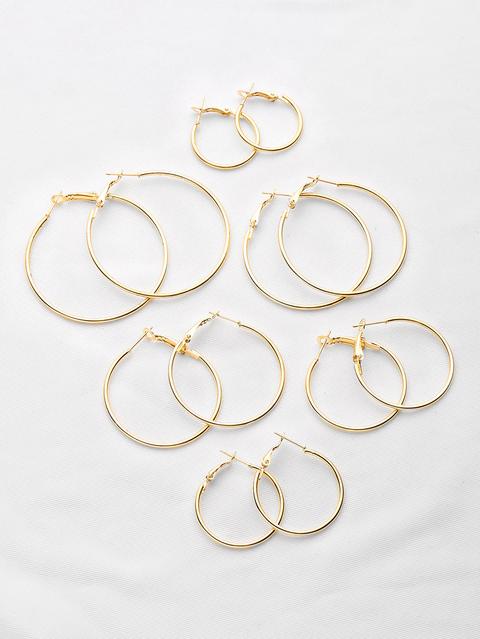 Plated Hoop Earrings Set