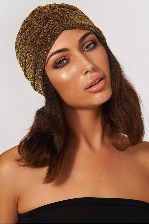 Gold Shimmer Twist Hat