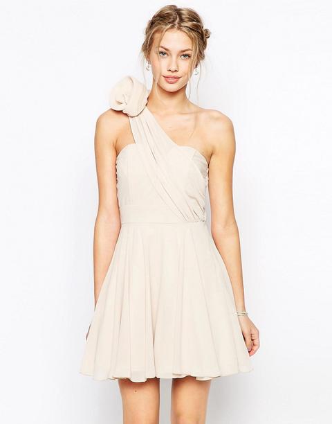 Tfnc - Prom Dress Monospalla Con Fiore Applicato - Crema