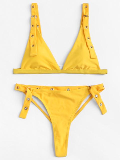 Plain Bikinis Giallo Costume Da Bagno