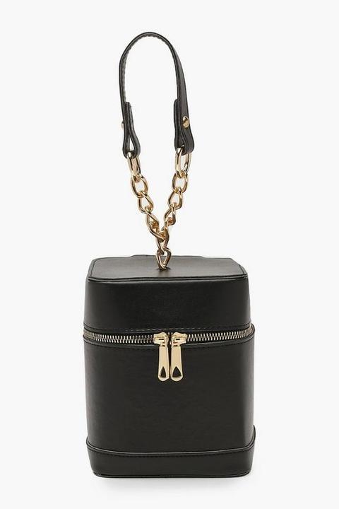 Womens Mini Chain Strap Box Bag - Black - One Size, Black