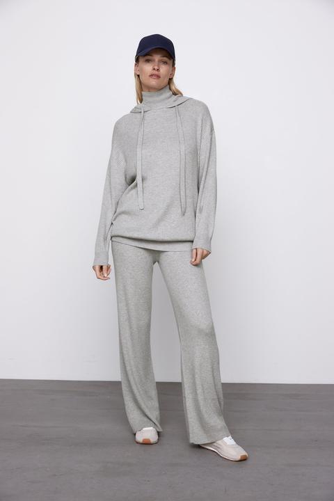 Flared Knit Trousers