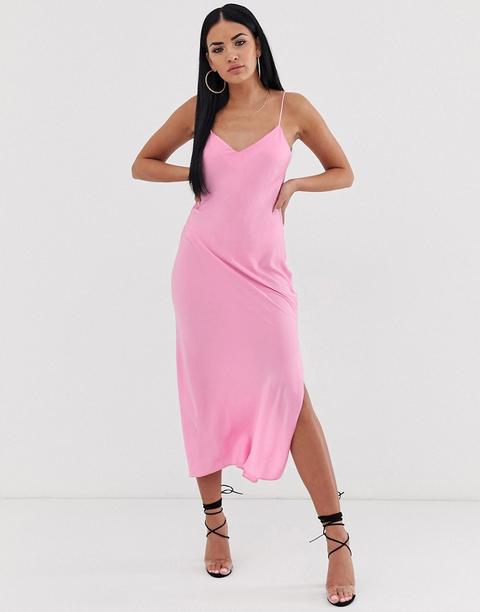 robe satin fine bretelle