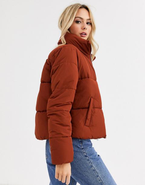 Jdy Padded Jacket In Rust-brown