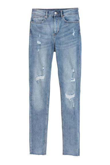 H & M - Super Skinny High Jeans - Blu