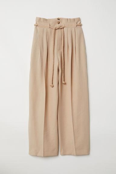 H & M - Pantaloni Con Cintura - Beige