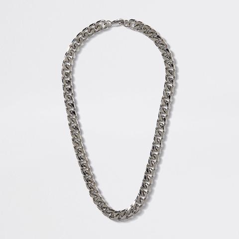 Silver Colour Chunky Chain Necklace