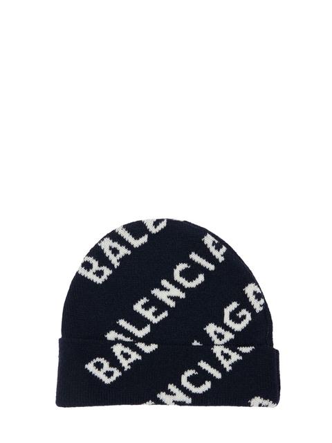 Allover Logo Intarsia Wool Beanie