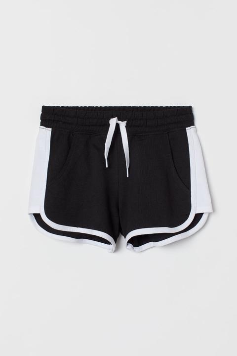 H & M - Shorts Con Bande Laterali - Nero