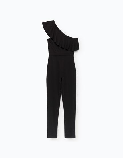 Asymmetric Ruffled Jumpsuit