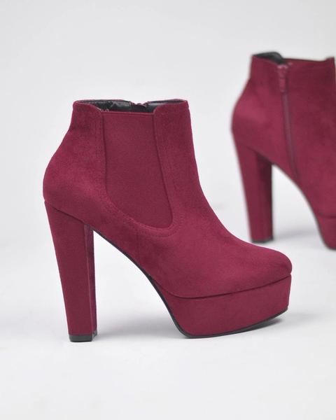 Lizzy - Ankle Boots In Burgundy Suede