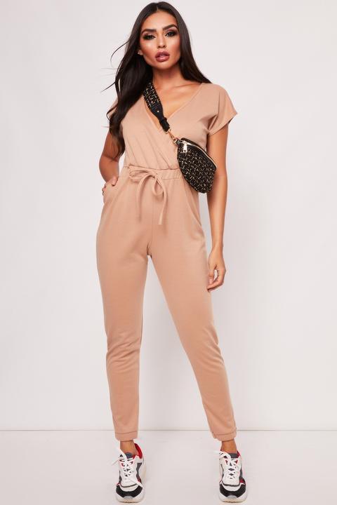 Dani Camel V Front Jumpsuit