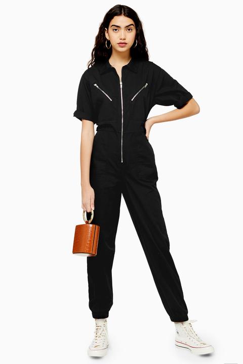 black utility boiler suit