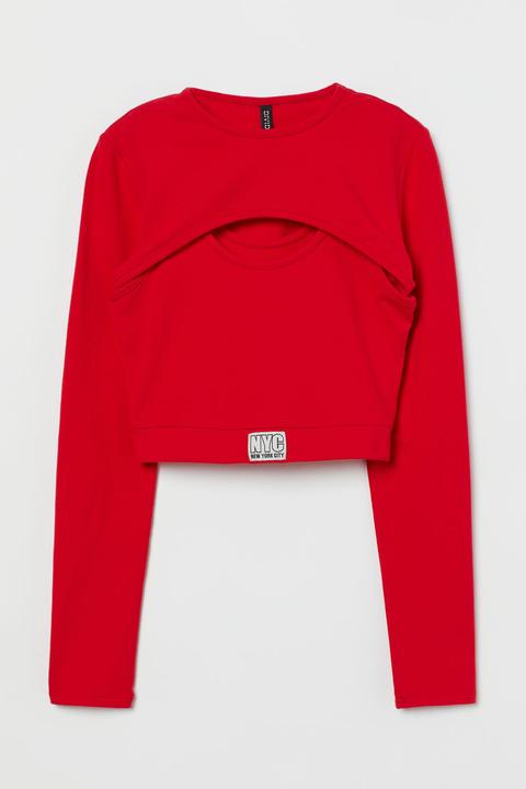 Top Cropped Doble - Rojo