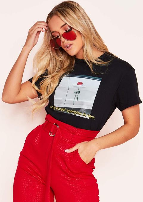 Orpha Black Apology Graphic T-shirt