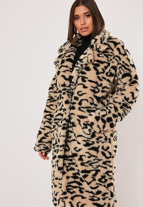 leopard print teddy coat