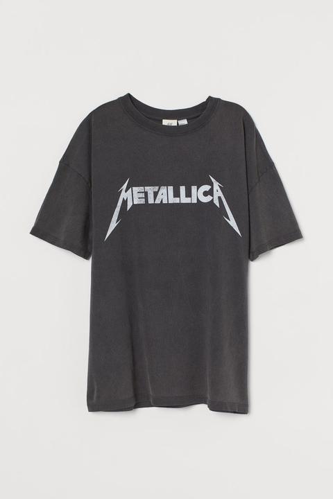 T-shirt Oversize Imprimé - Noir