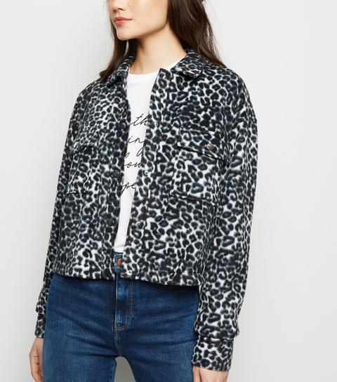 Leopard print cheap fleece jacket