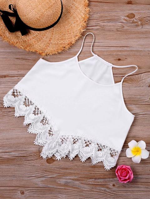 Top Cami Con Bordi In Pizzo