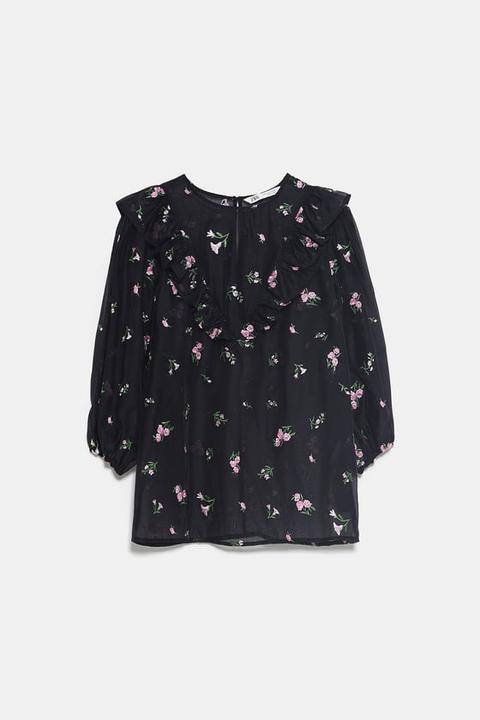 Blusa Estampada Volantes