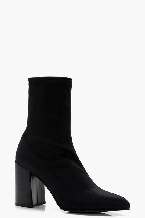 Pointed Toe Heel Sock Boots