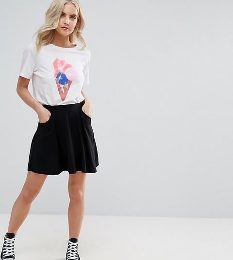 Asos Petite - Mini-skaterrock Mit Taschen - Schwarz